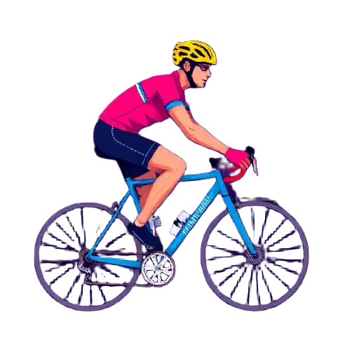 Pixel art cyclist on a road bike